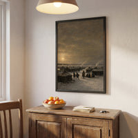 The Hut City at Valley Forge framed print hanging in a home interior