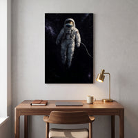 The Last Frontier canvas print hanging above a desk in a home office