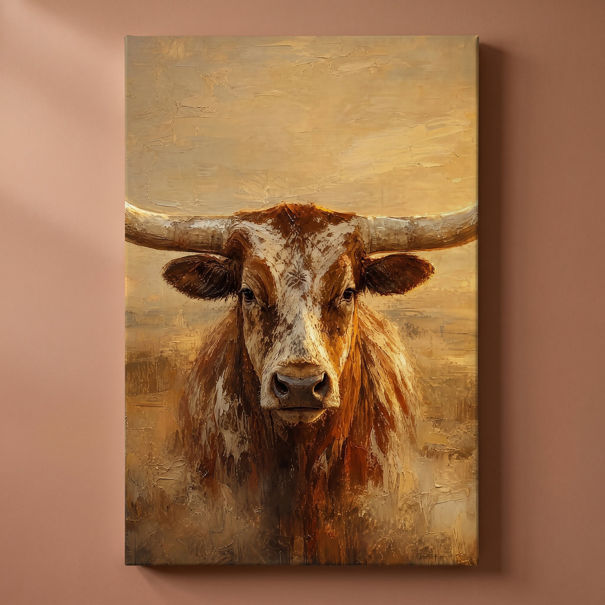 The Longhorn gallery-wrapped canvas print on a plain wall