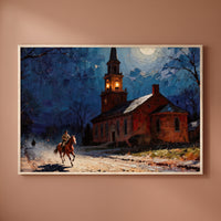 The Midnight Ride framed print on a plain wall