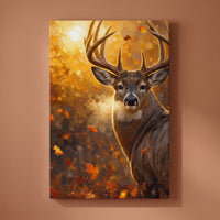 The Monarch canvas print on a warm clay wall