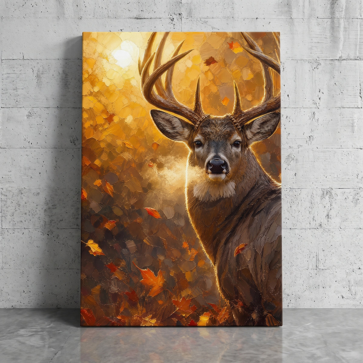 The Monarch canvas print leaning against a wall