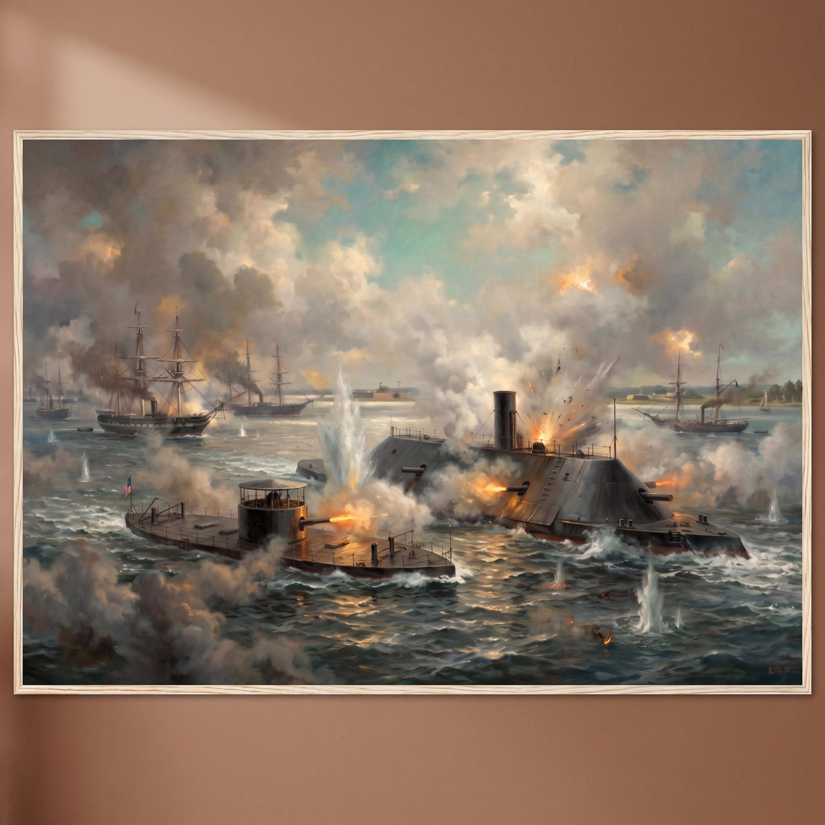 The Monitor vs. The Virginia framed print on a plain wall
