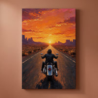 The Open Road canvas print on a warm clay wall