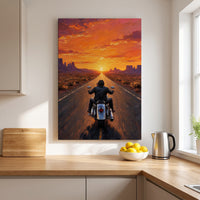 The Open Road canvas print hanging in a kitchen