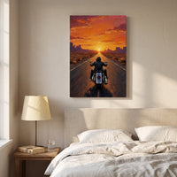 The Open Road canvas print hanging in a bedroom