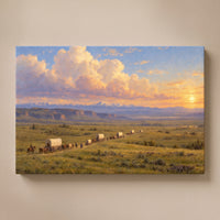 The Oregon Trail gallery-wrapped canvas print on a plain wall