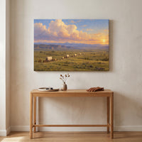 The Oregon Trail canvas print hanging in a home interior