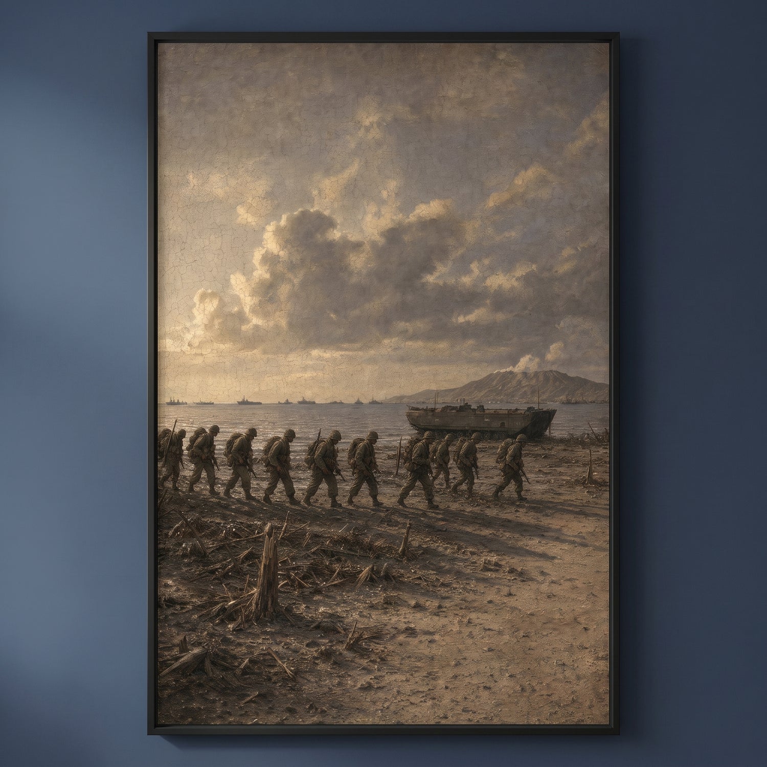 The Pacific Theatre framed print on a plain wall