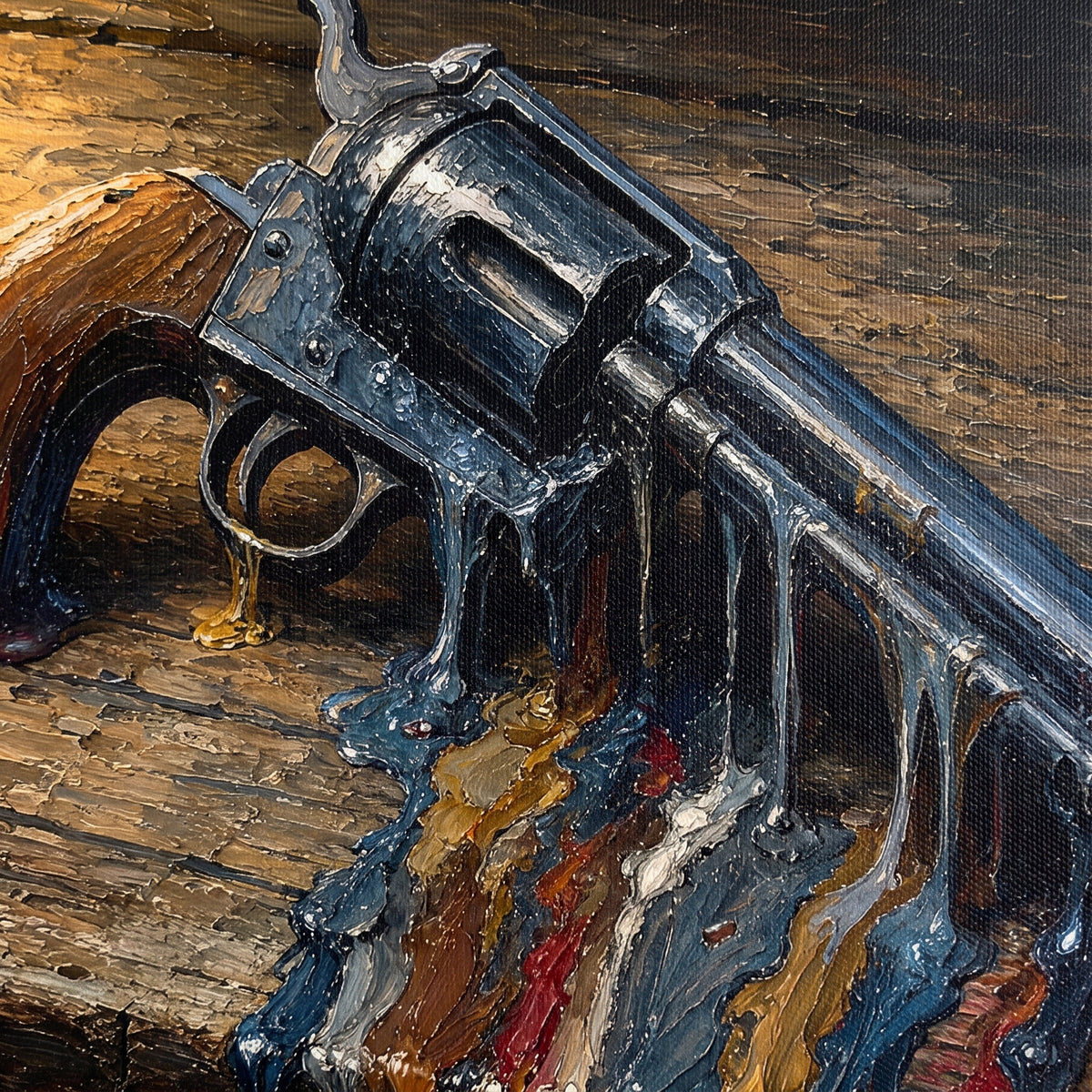 Close-up of the printed canvas surface showing weave and print detail