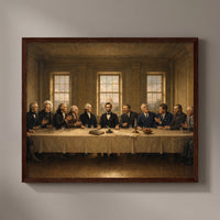 The Presidents' Table framed print on a plain wall