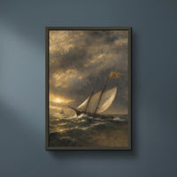 The Privateer Schooner framed print on a plain wall
