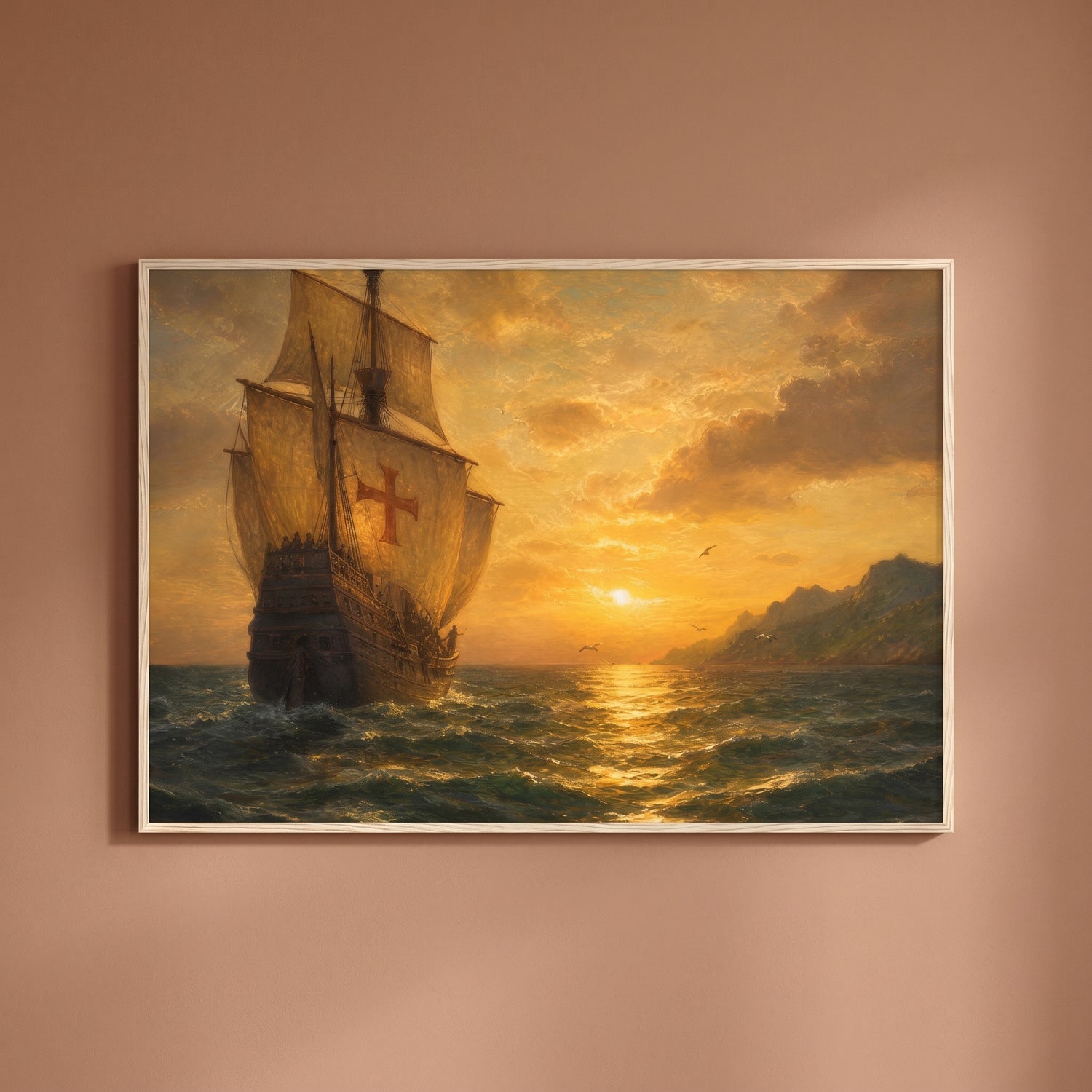 The Santa María framed print on a plain wall
