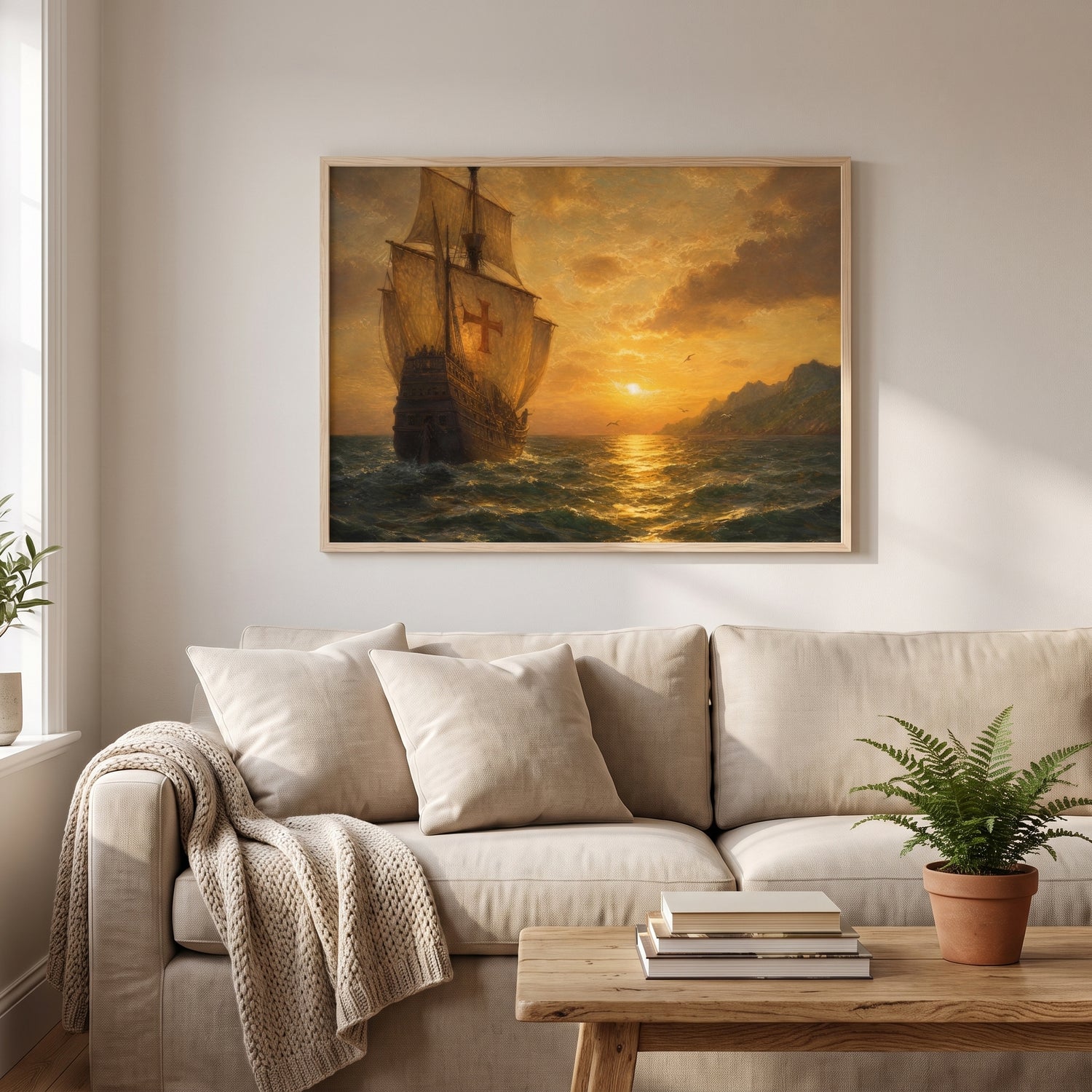 The Santa María framed print hanging in a home interior