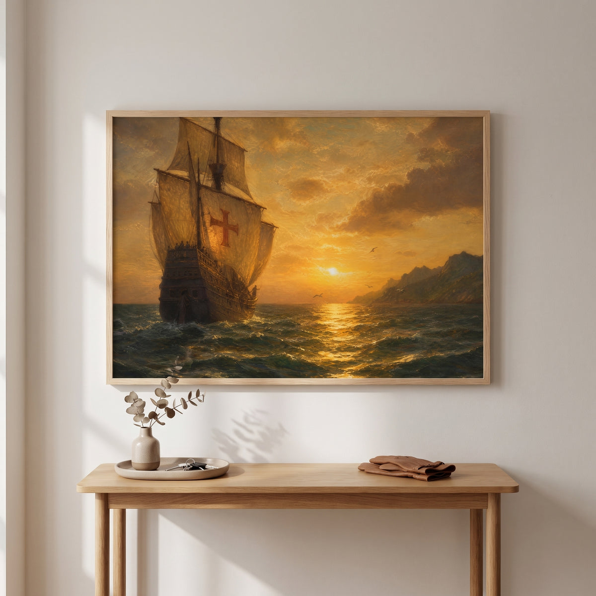 The Santa María framed print hanging in a home interior