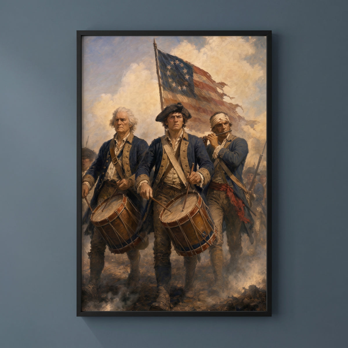 The Spirit of '76 framed print on a plain wall