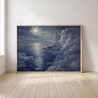 The Spirit of St. Louis framed print leaning against a wall