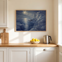 The Spirit of St. Louis framed print hanging in a home interior