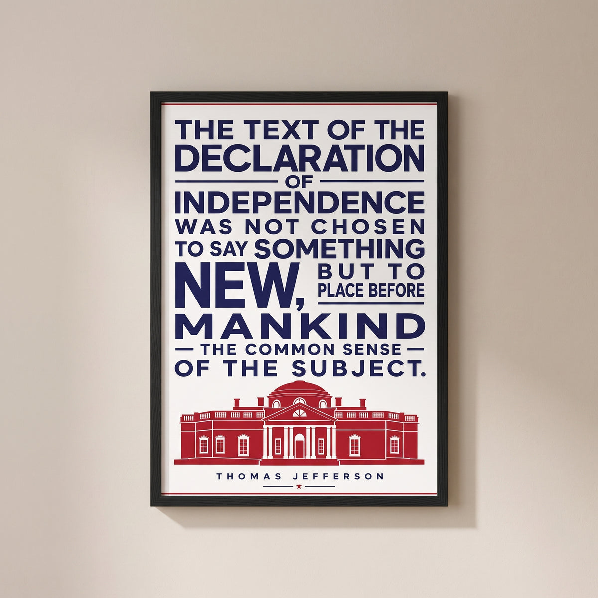The Text of the Declaration framed print on a plain wall