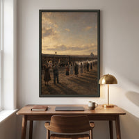 The Troop Train framed print hanging in a home interior