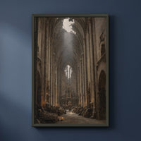 The Vault at Christmas framed print on a plain wall