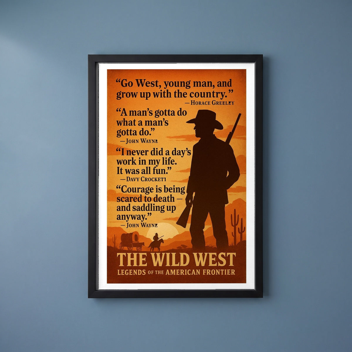 The Wild West - Highwaymen framed print on a plain wall