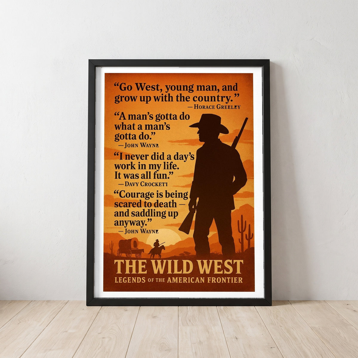 The Wild West - Highwaymen framed print leaning against a wall