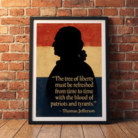 Thomas Jefferson - Blood of Patriots framed print leaning against a wall