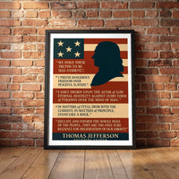 Thomas Jefferson - Iconic Quotes framed print leaning against a wall