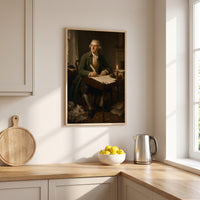 Thomas Jefferson framed print hanging in a home interior