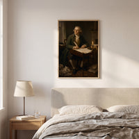 Thomas Jefferson framed print hanging in a home interior