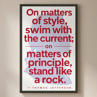 Thomas Jefferson — Stand Like a Rock framed print on a plain wall