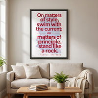 Thomas Jefferson — Stand Like a Rock framed print hanging in a home interior