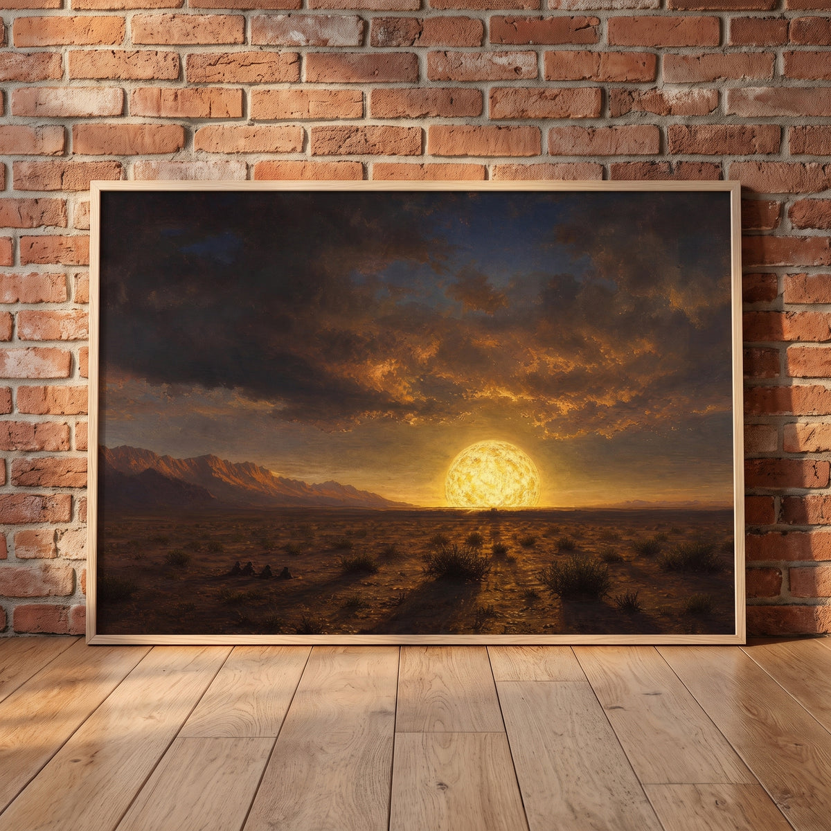 Trinity, 5:29 A.M. framed print leaning against a wall