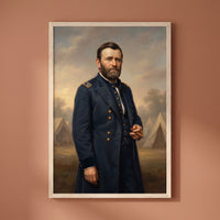 Ulysses S. Grant framed print on a plain wall