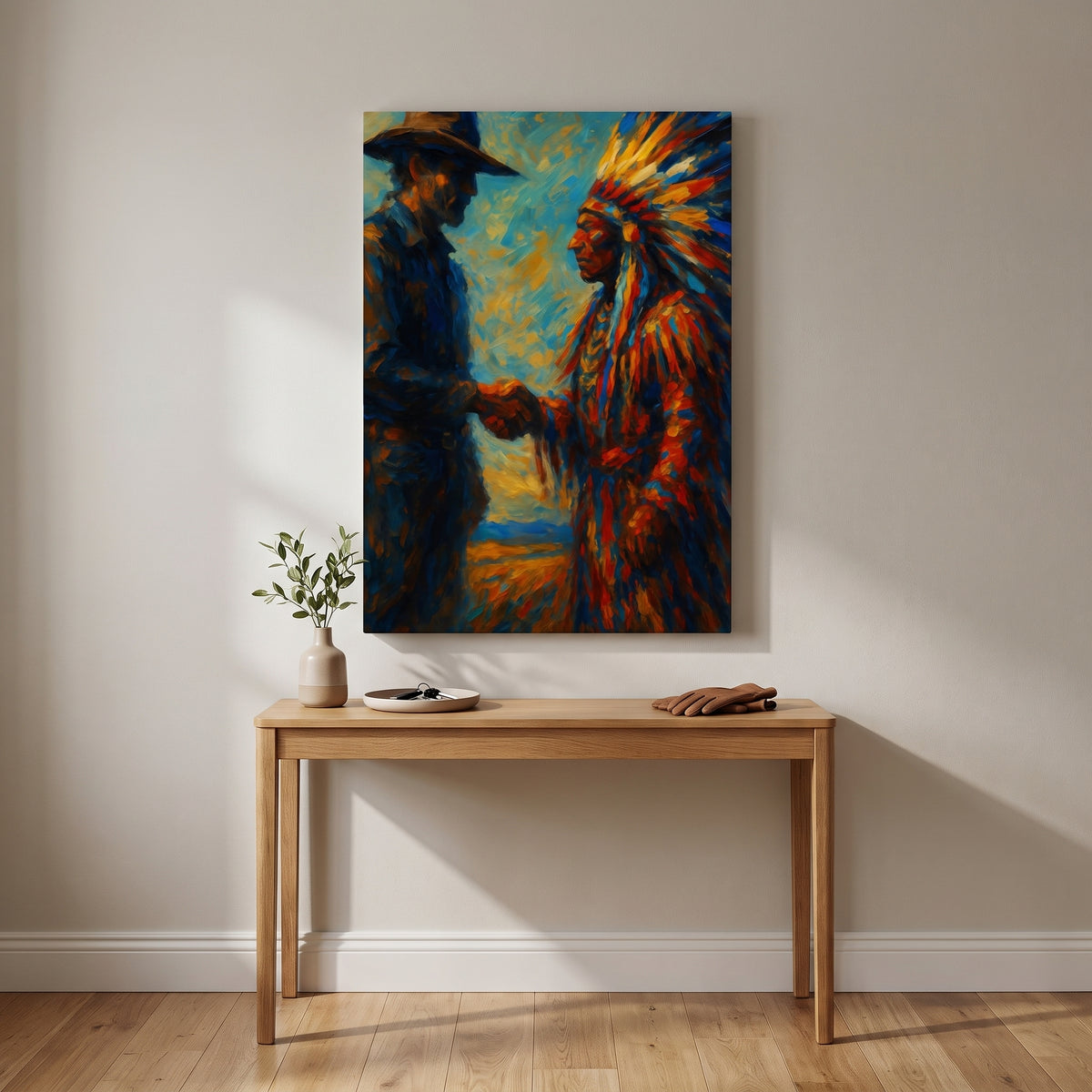 Unity canvas print hanging in a home interior