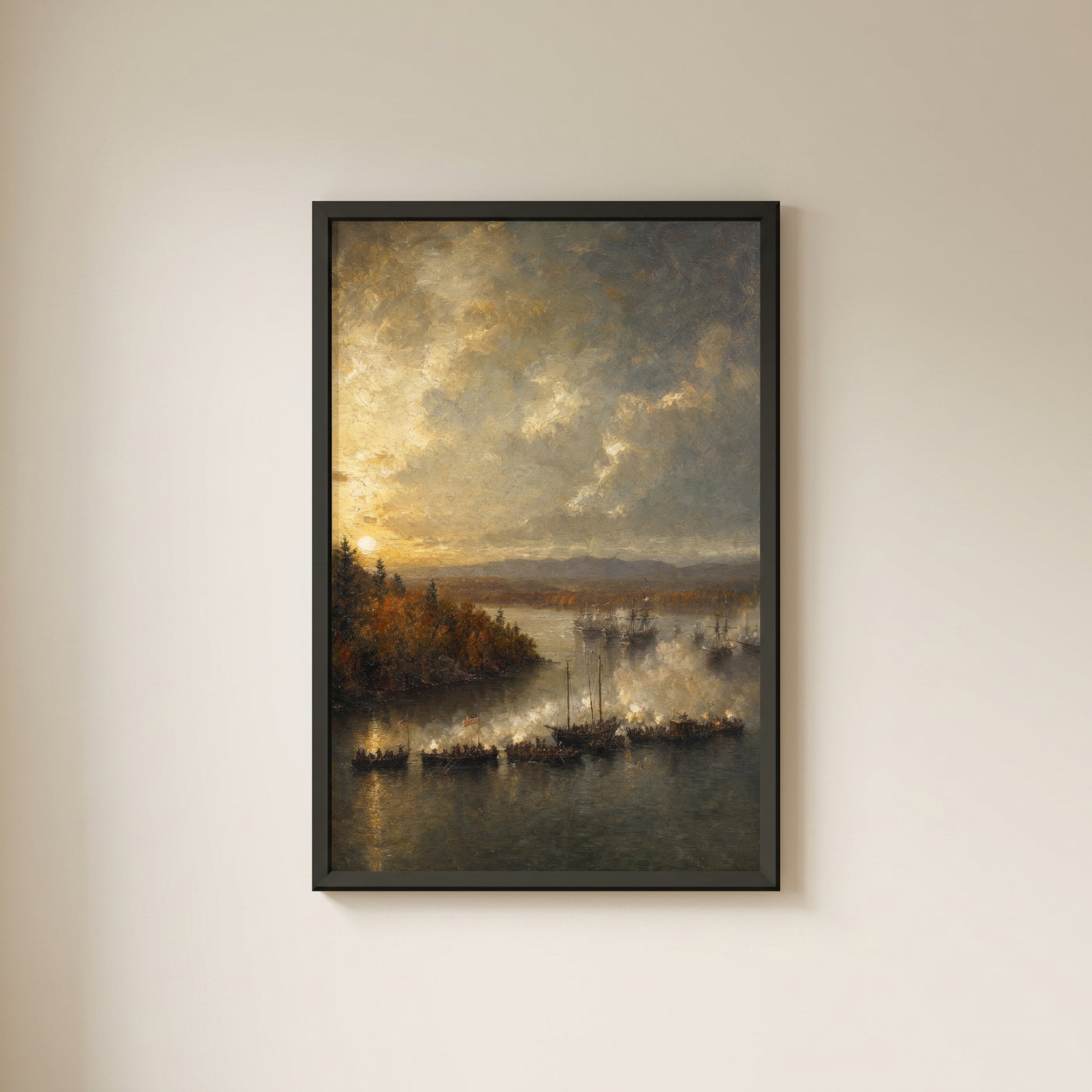 Valcour Island, 1776 framed print on a plain wall