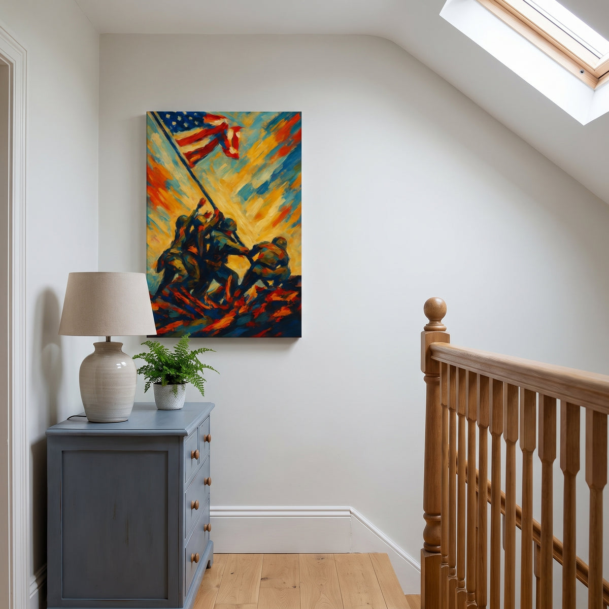 Victory canvas print hanging in a home interior