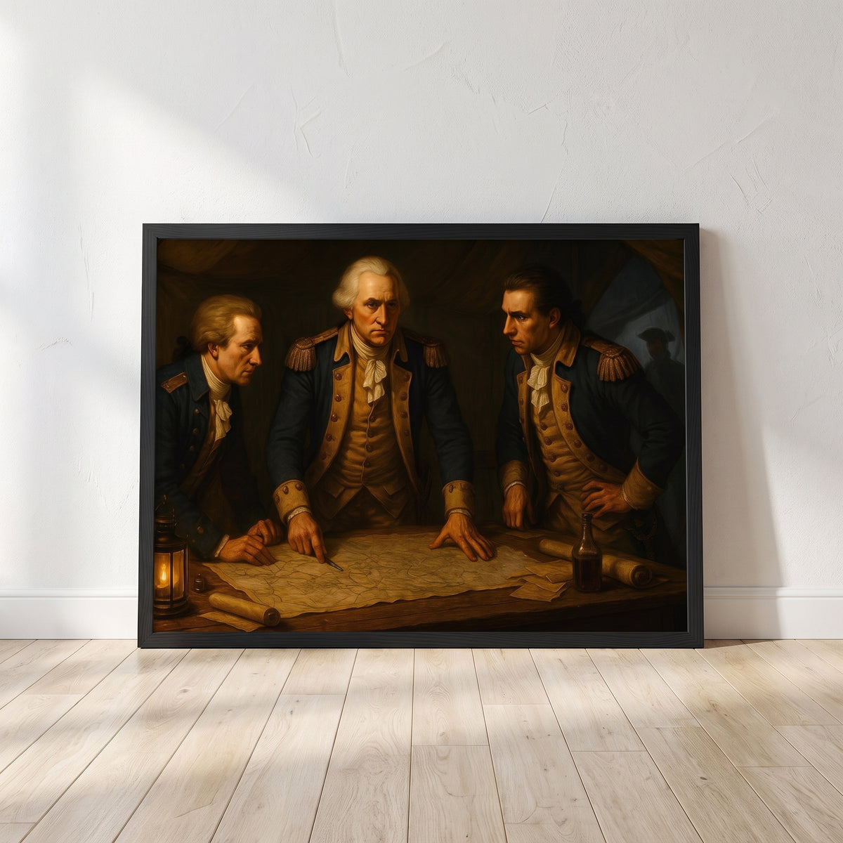 War Room framed print leaning against a wall