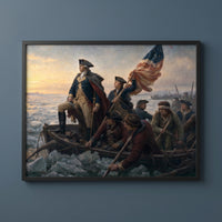 Washington Crossing the Delaware framed print on a plain wall