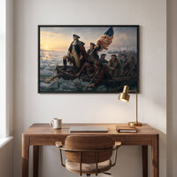 Washington Crossing the Delaware framed print hanging in a home interior