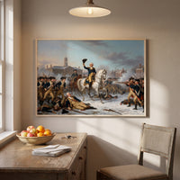 Washington Rallying the Troops at Trenton framed print hanging in a home interior