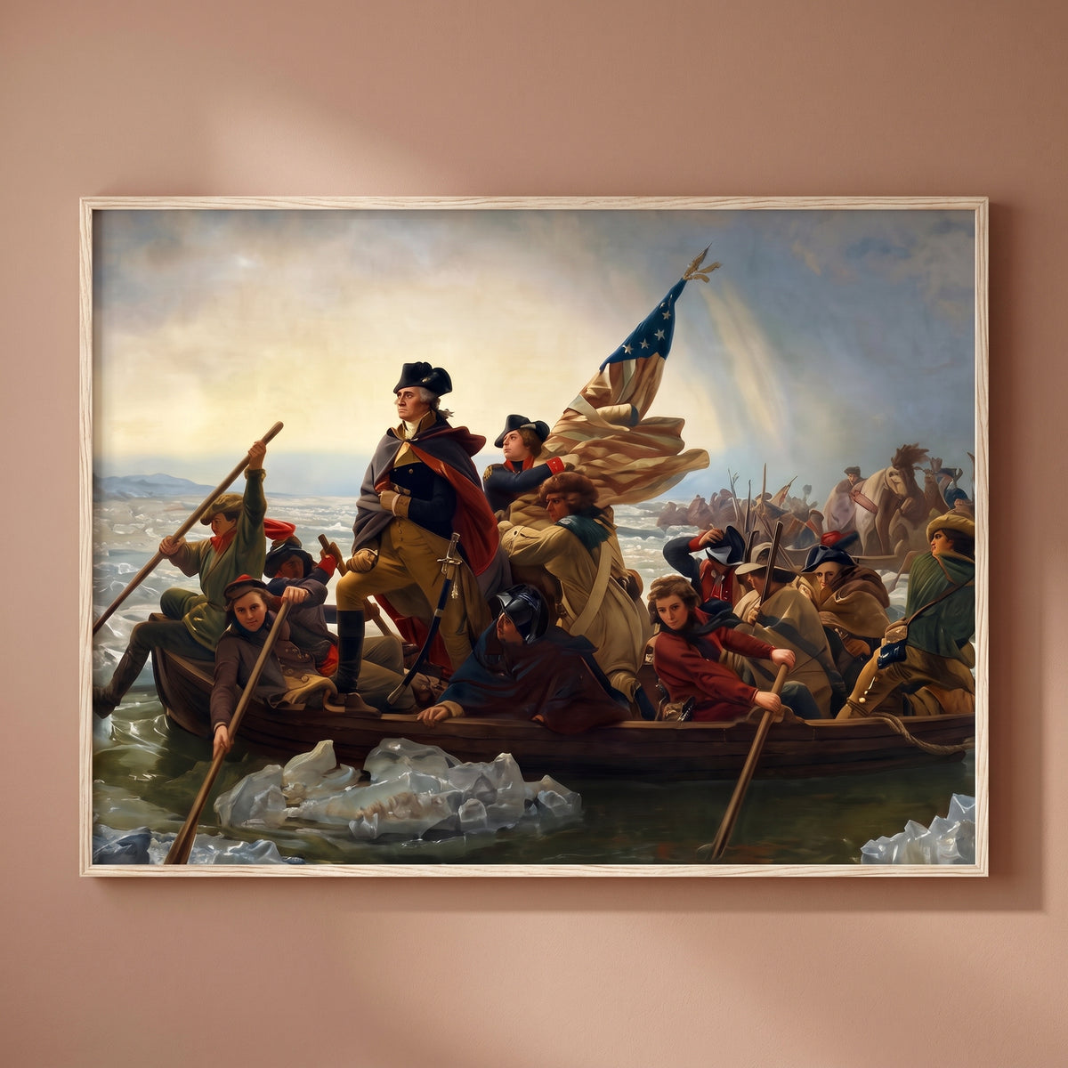 Washington's Crossing framed print on a plain wall