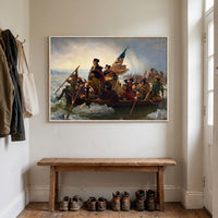 Washington's Crossing framed print hanging in a home interior