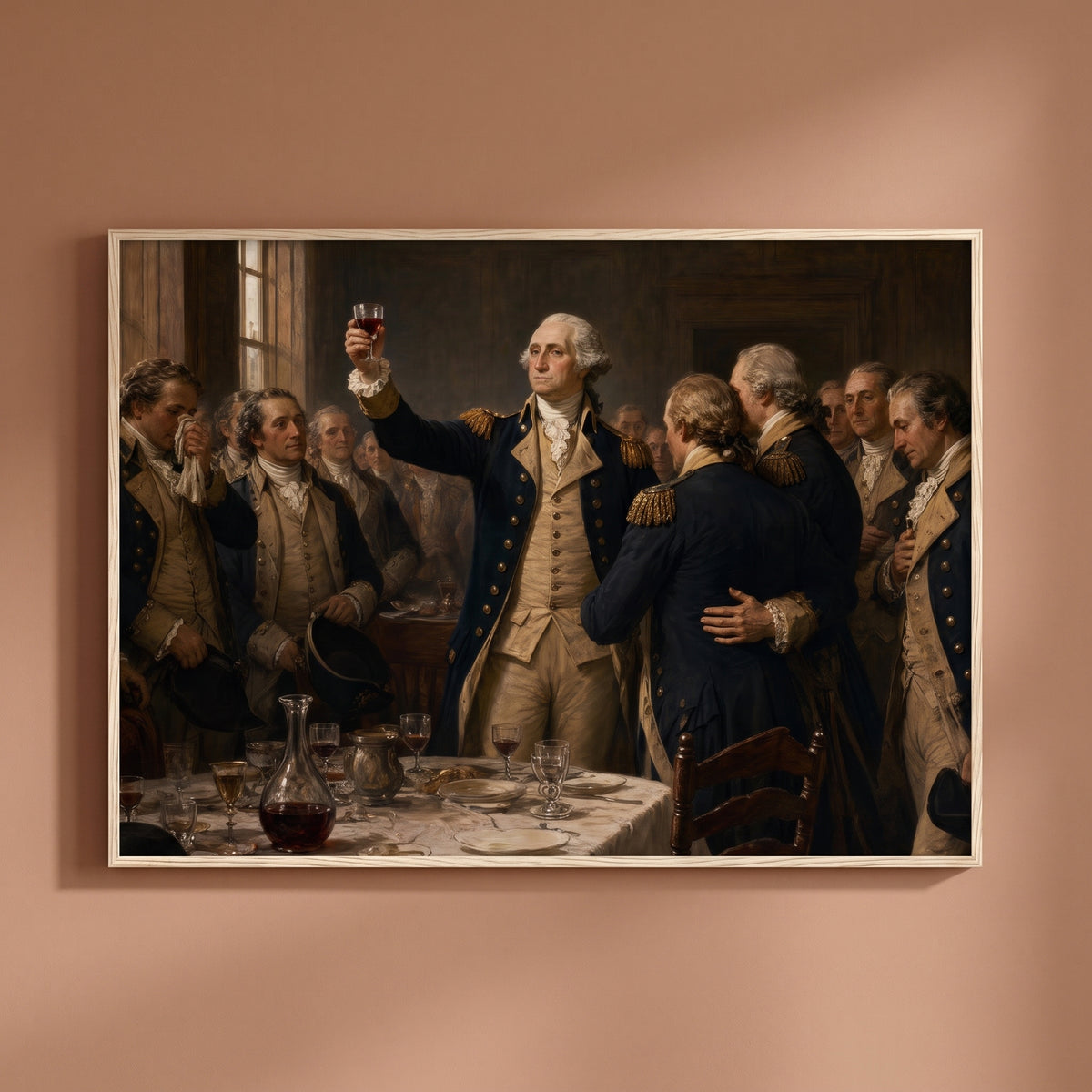 Washington's Farewell to His Officers framed print on a plain wall