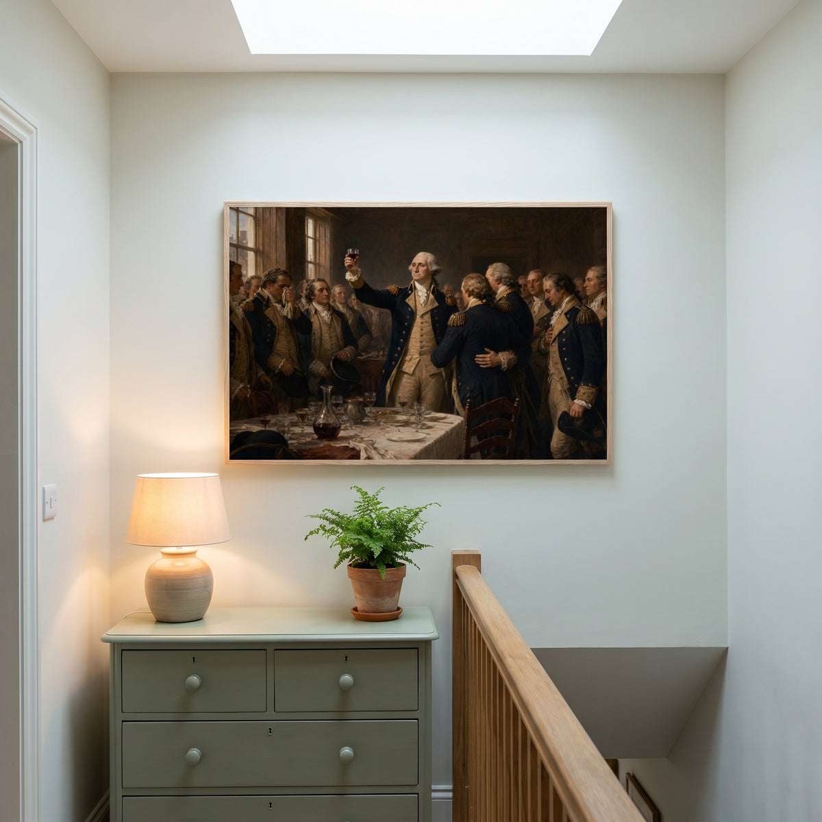 Washington's Farewell to His Officers framed print hanging in a home interior
