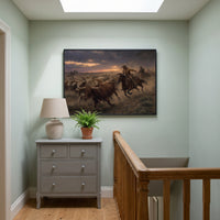 Western Horizon Drive framed print hanging in a home interior
