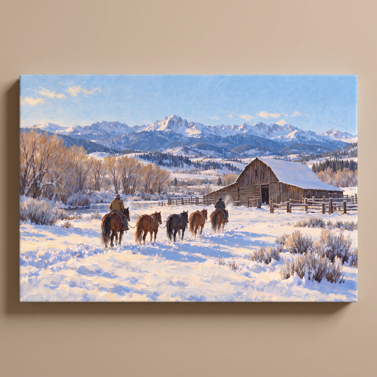 Winter Range, Colorado gallery-wrapped canvas print on a plain wall
