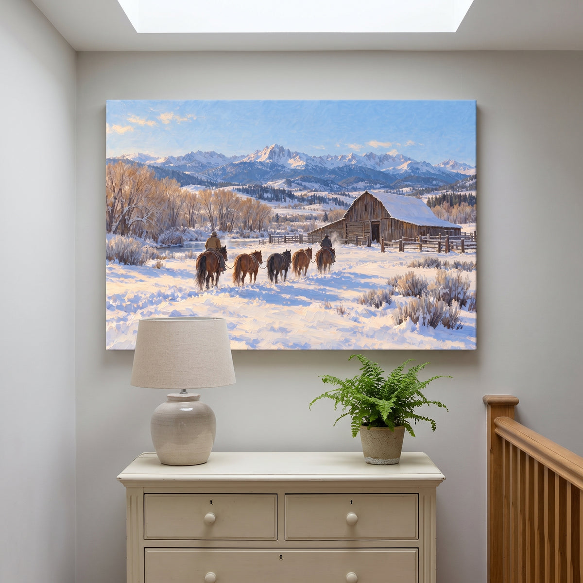 Winter Range, Colorado canvas print hanging in a home interior