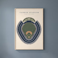 Yankee Stadium framed print on a plain wall